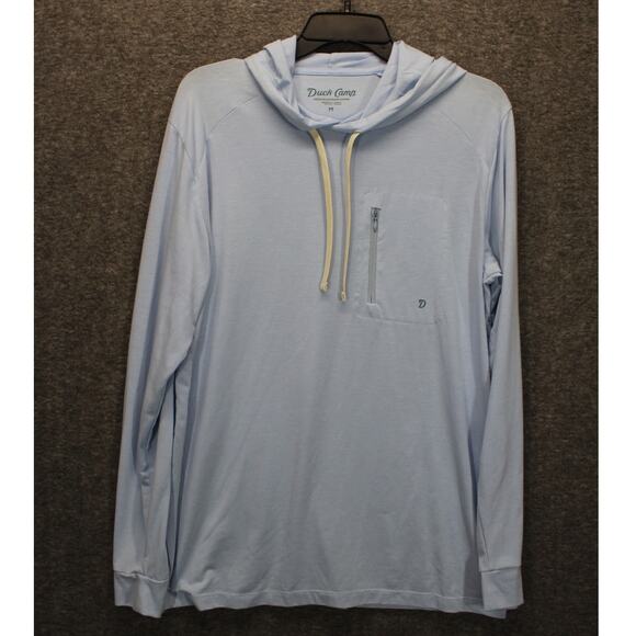 Duck Camp Shirt Medium Hoodie Outdoor Long Sleeve Blue Zip Pocket Pullover - Picture 1 of 7
